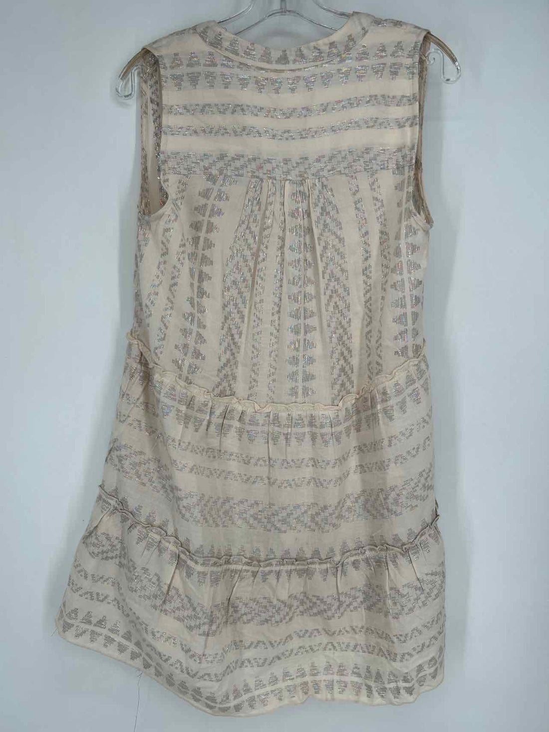 Elan Size S Cream Shimmer Sleeveless Dress