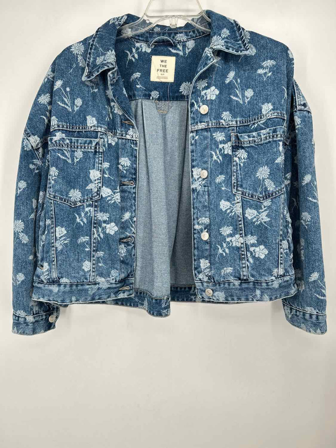 We The Free Size S Denim Floral Jacket