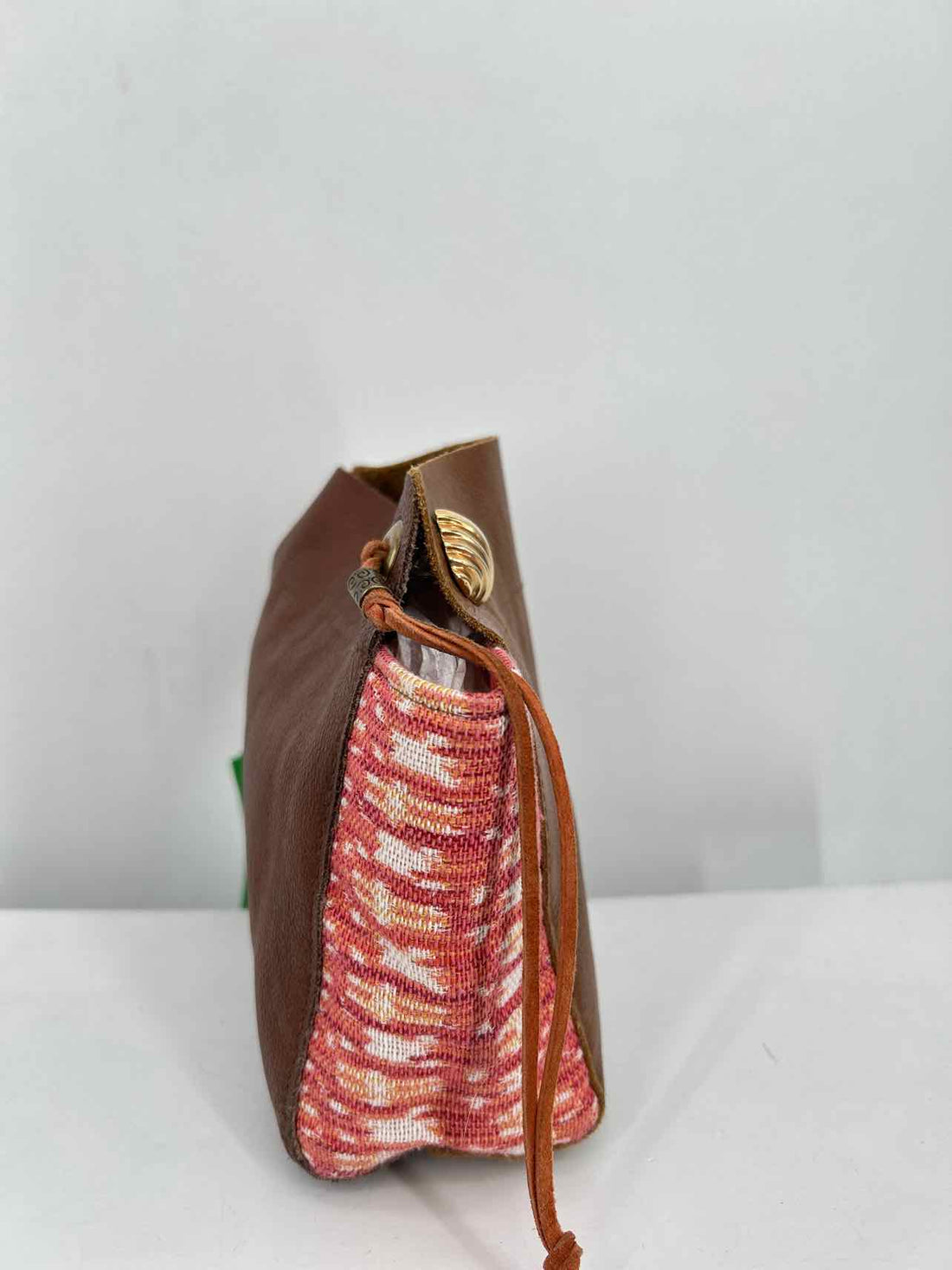 Peace of Thread Brown & Pink Leather Handmade Crossbody
