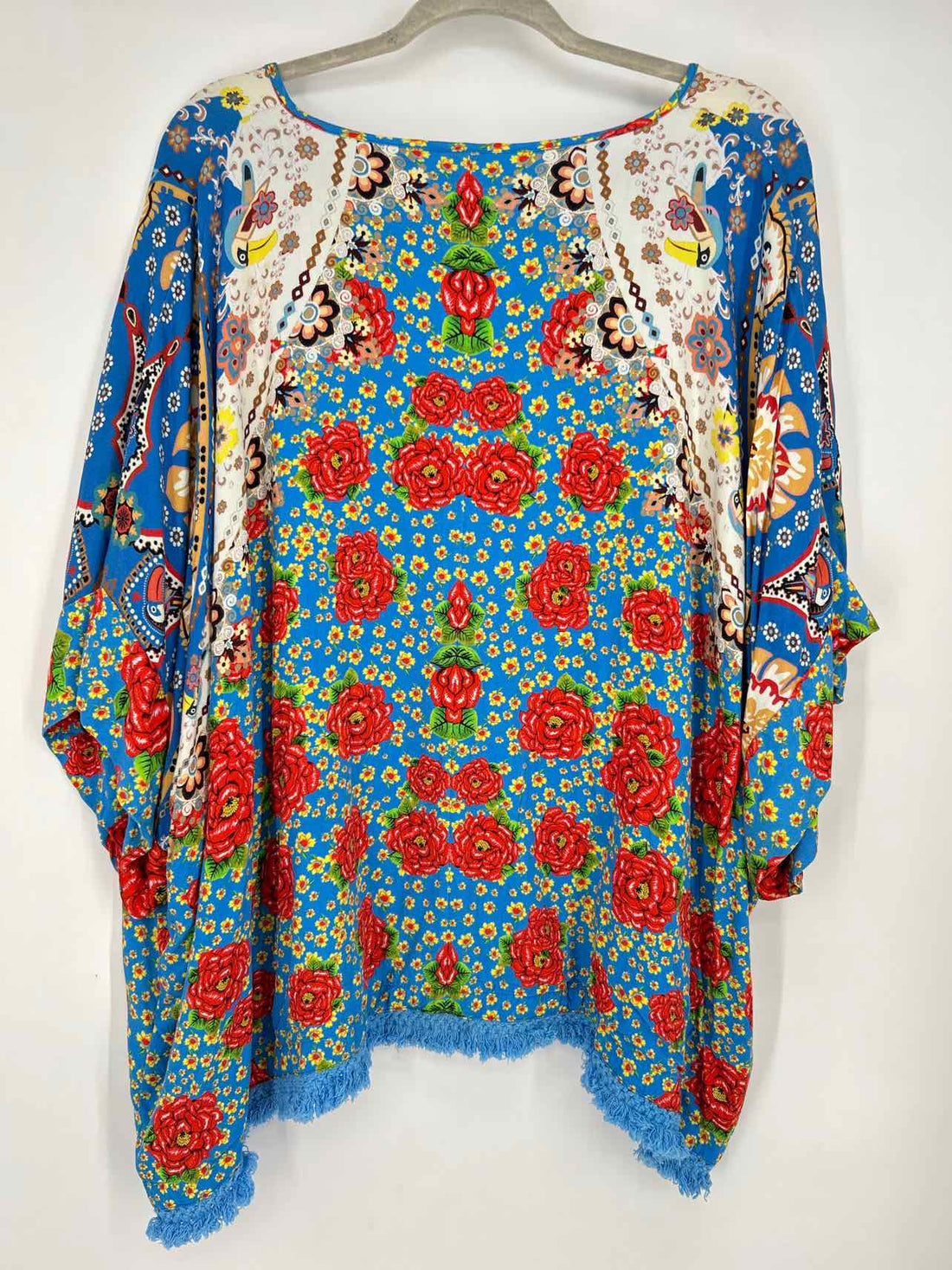 Farm for Anthropologie Size One Size Blue Floral Short Sleeve