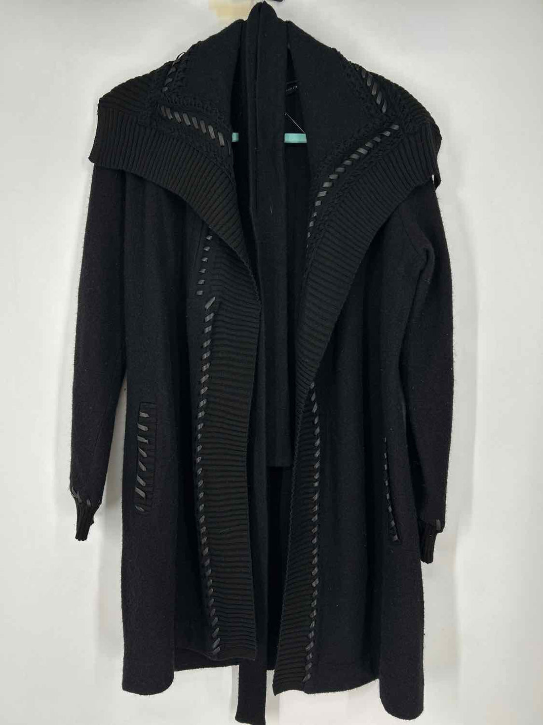 White House Black Market Size S Black Wool & Acrylic Cardigan