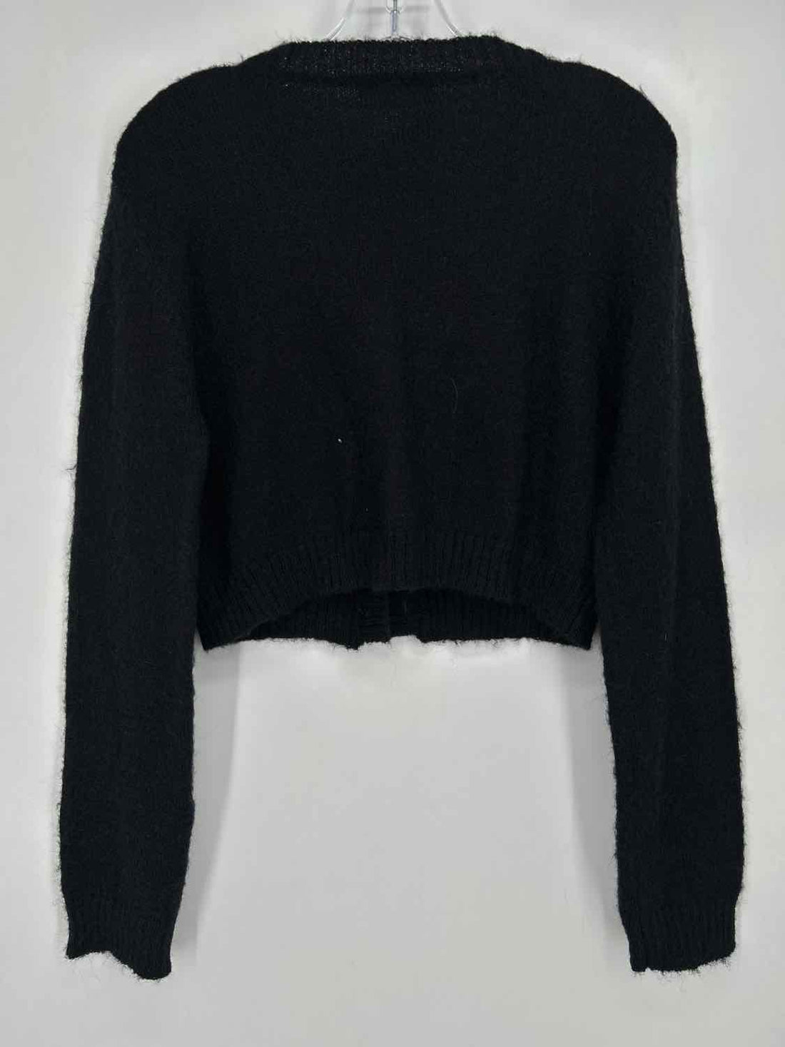 Mahina Size M Black Mohair Blend Cardigan