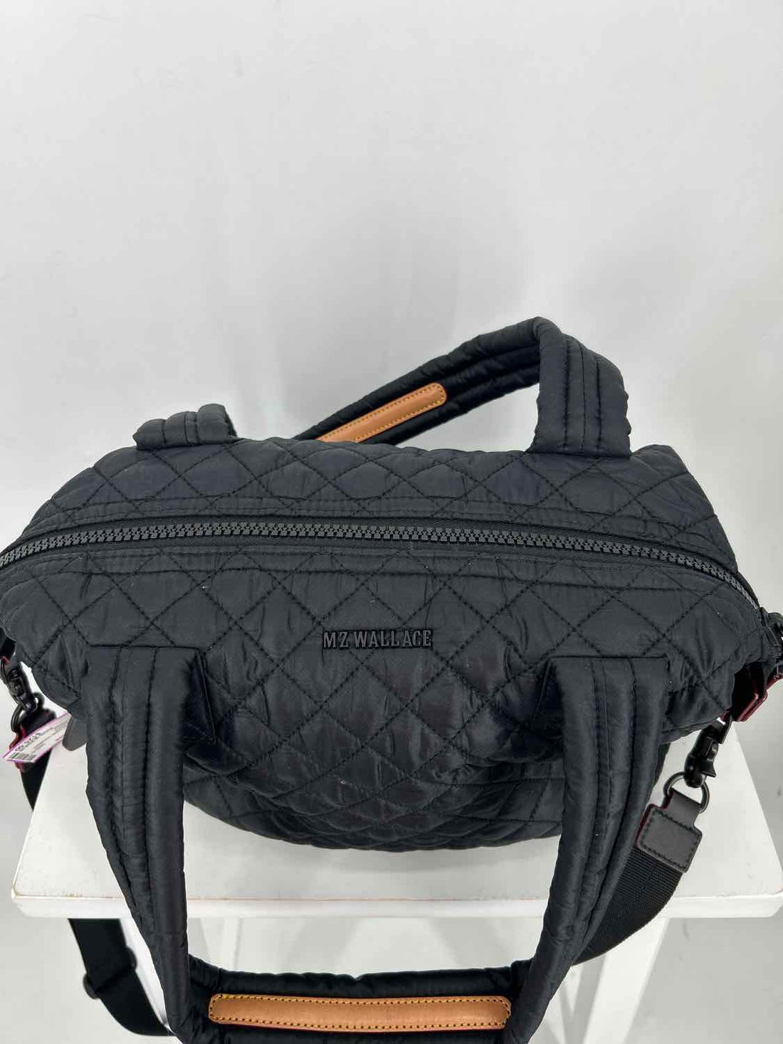 MZ Wallace Black Quilted Nylon Excellent Condition Tote
