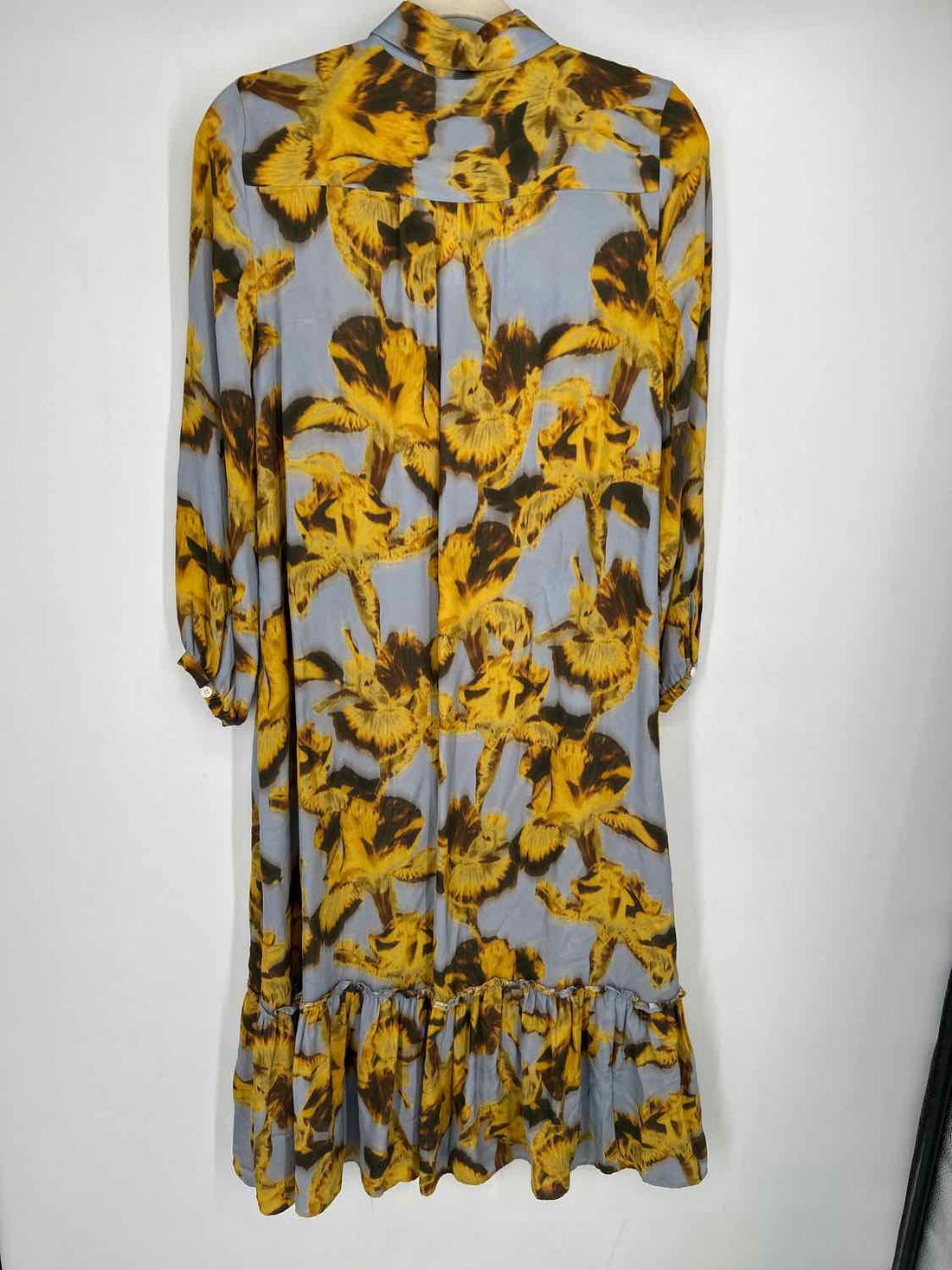 J Crew Size XS Light Blue & Yellow Long Sleeve Dress