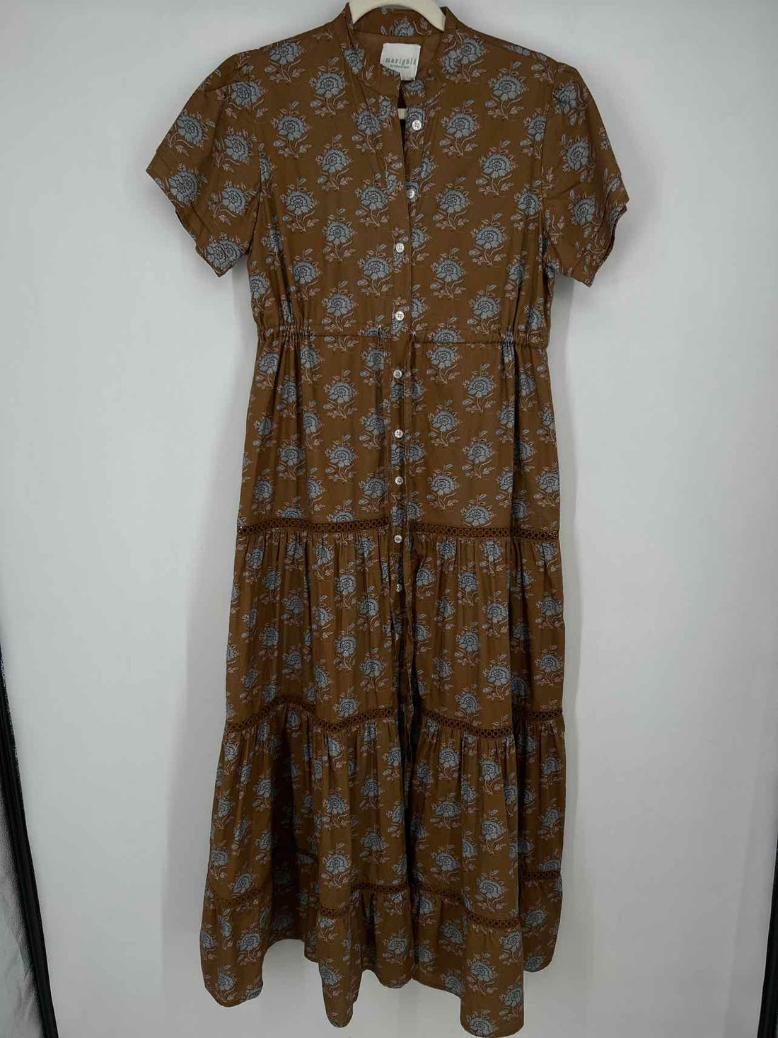 Marigold by Victoria Dunn S Brown & Blue Floral New Boutique Dress
