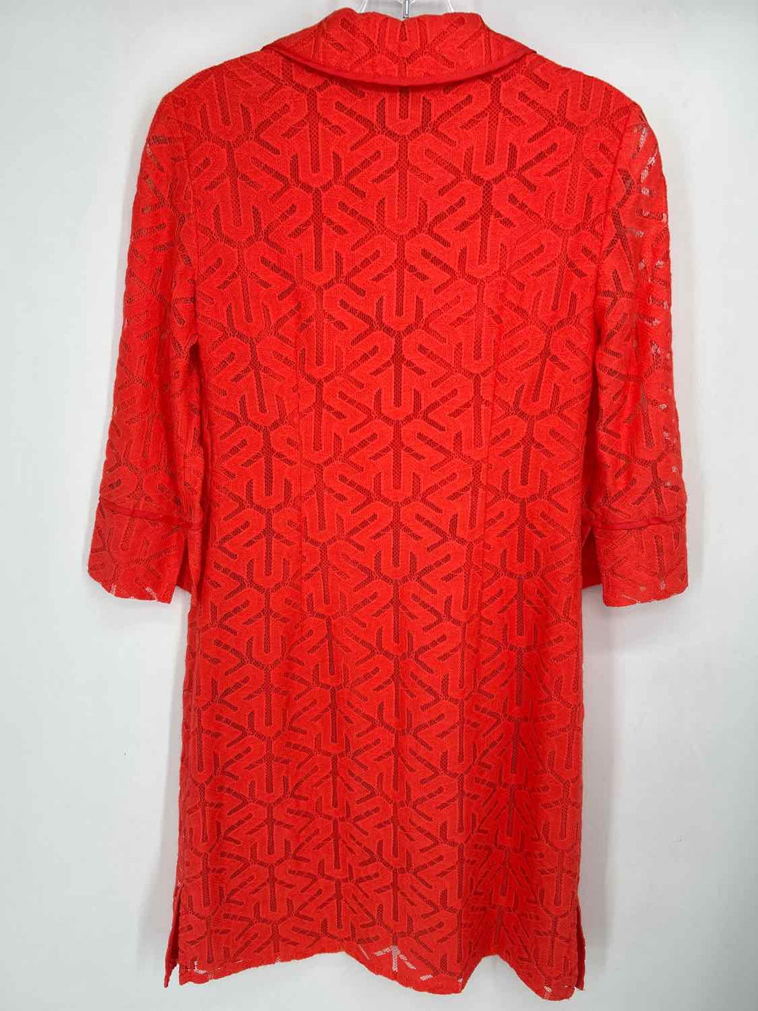 Adrianna Papell Size 2 Coral Lace Long Sleeve Dress