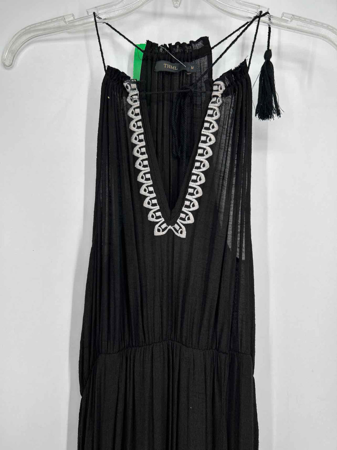 THML Size M Black & White Embroidered Maxi