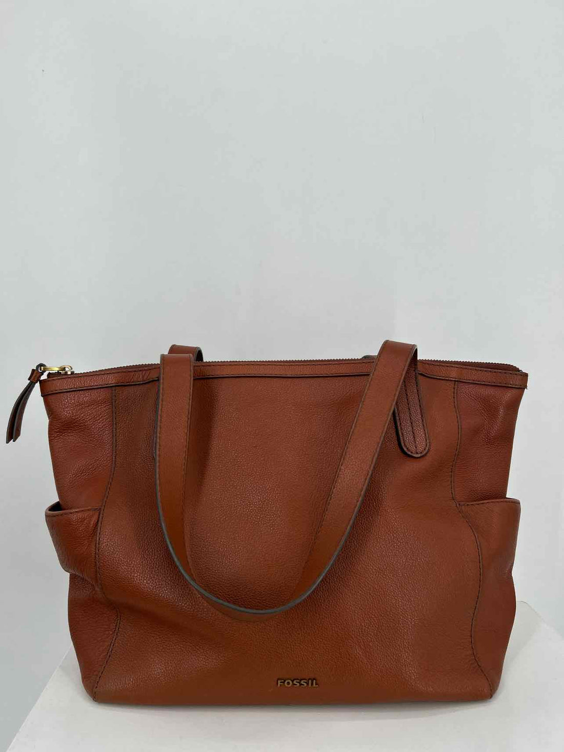 Fossil Cognac Leather Pre Owned Tote