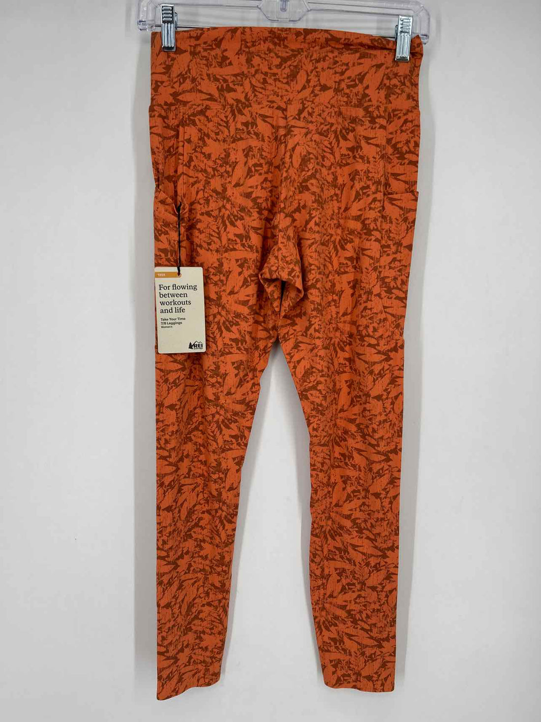 REI Size M Orange Print NWT Active Leggings