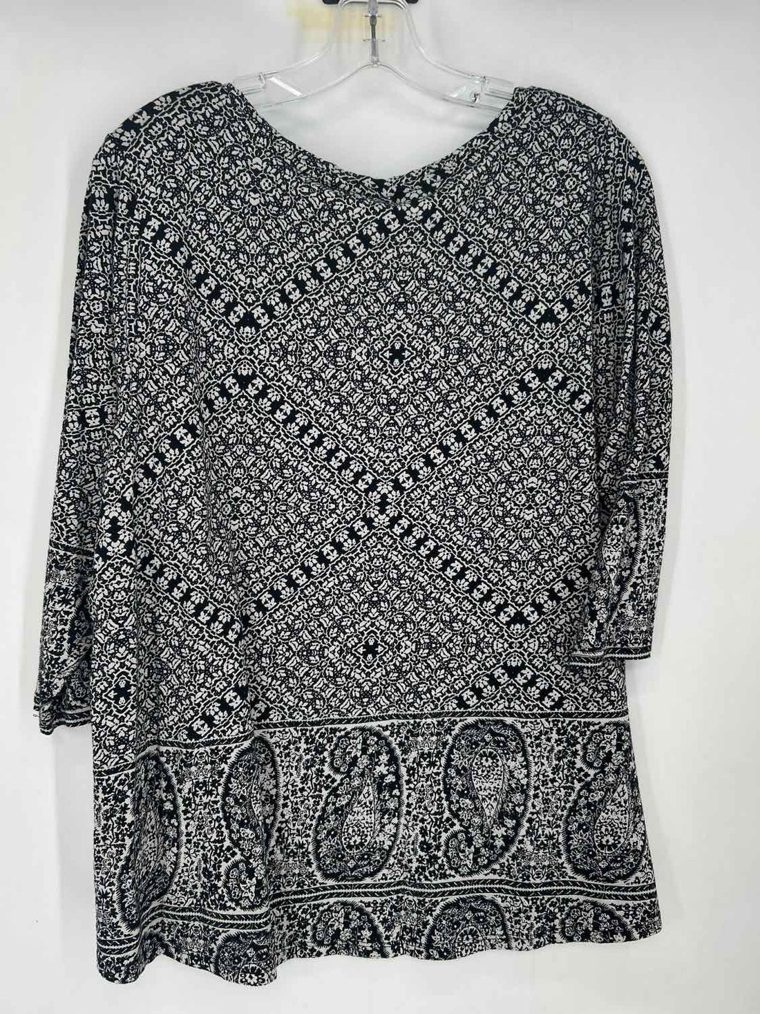 Lucky Brand Size 1X Black & White Top/Blouse
