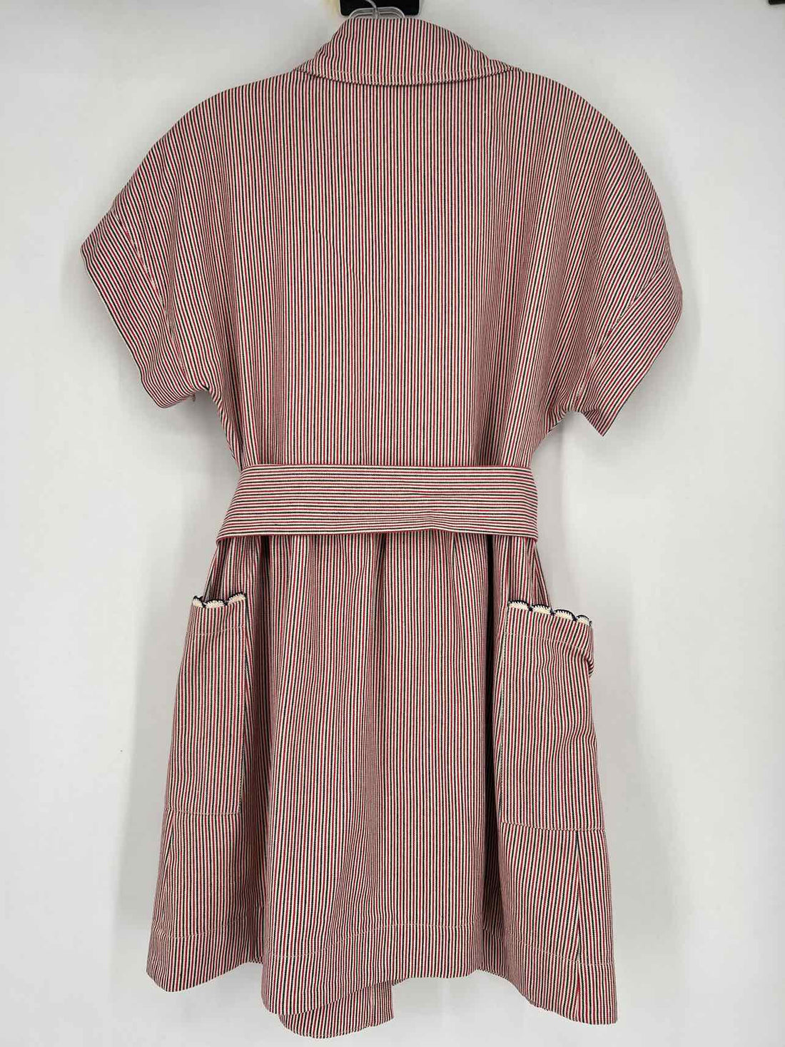 Tuckernuck Size L Red White & Blue Stripe Short Sleeve Dress