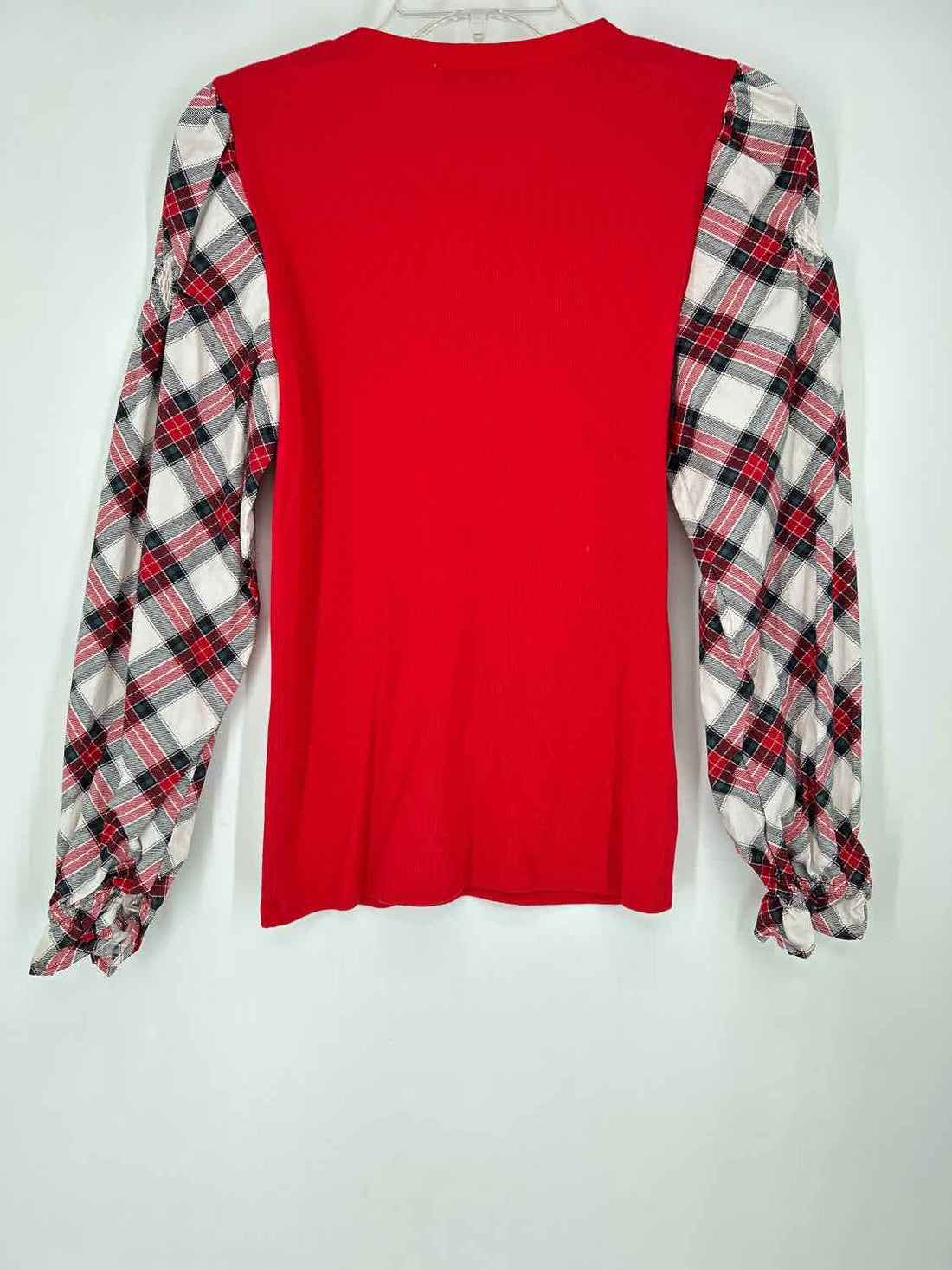 Loft Size M Red & White Plaid Long Sleeve