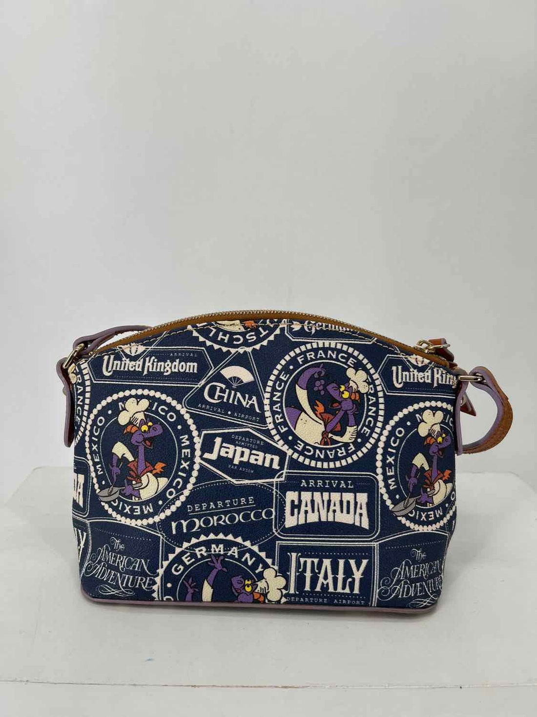 Dooney & Bourke Purple Print Leather Crossbody