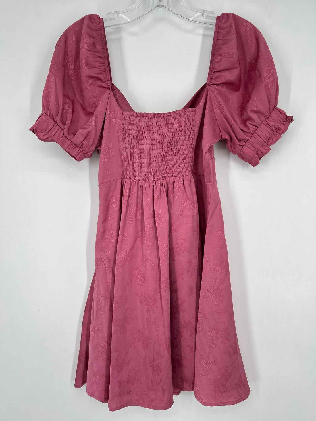 GB Size S Dark Pink Floral Short Sleeve Dress