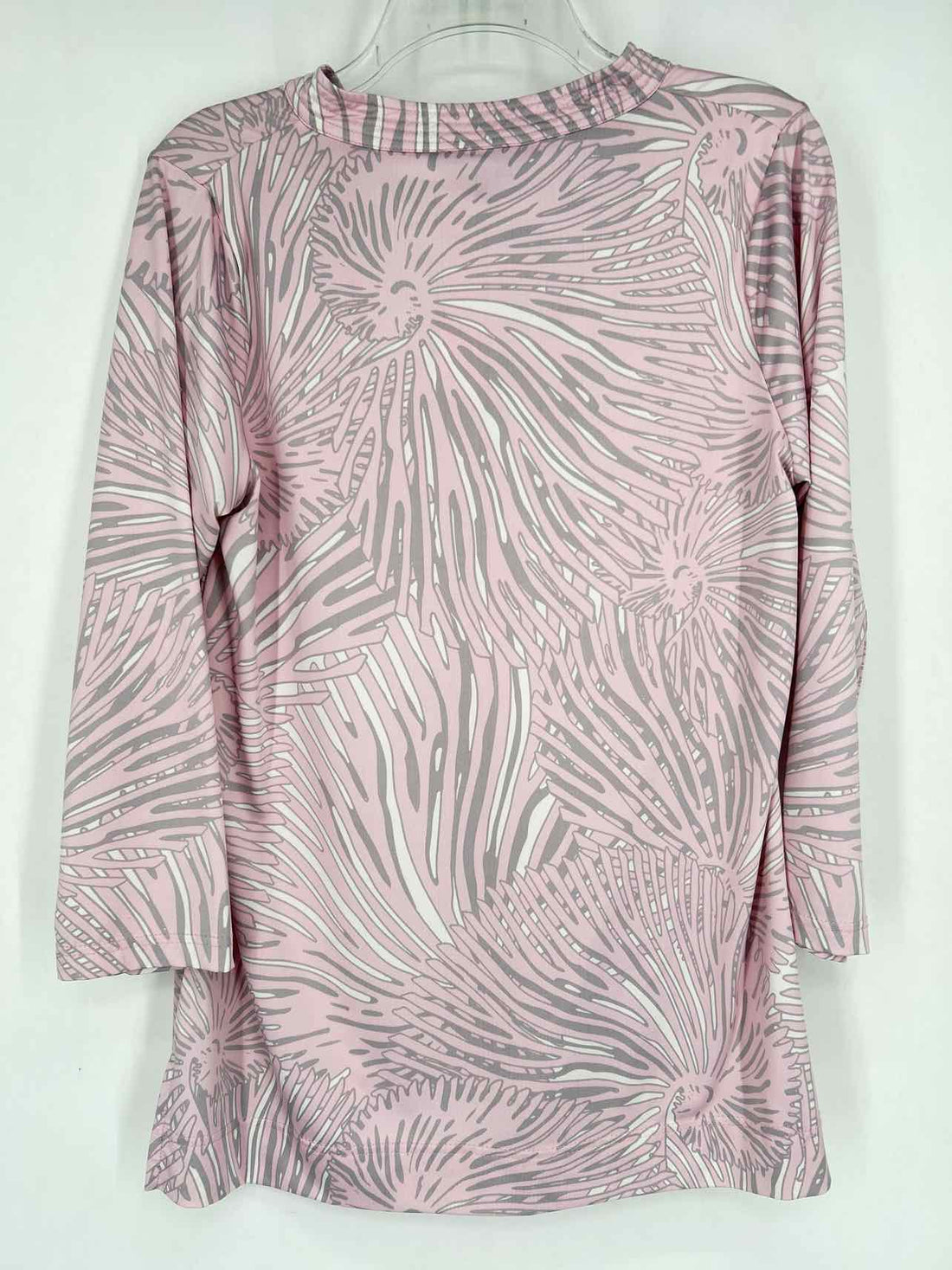 La Mer Luxe Size M Pink & Gray Print Long Sleeve