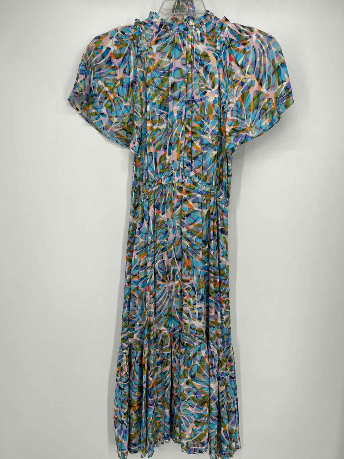 Democracy Size S Blue Orange & Green Print Dress