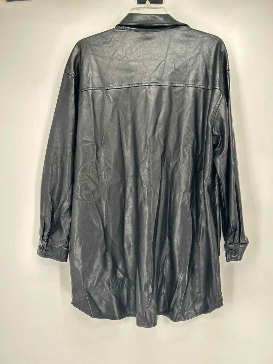 Steve Madden Size S Black Faux Leather Shacket