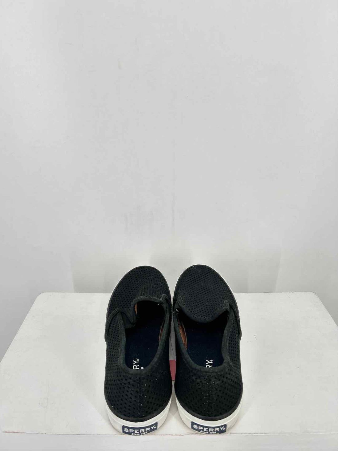 Sperry Women Size 7 Black Genuine Leather Sneakers