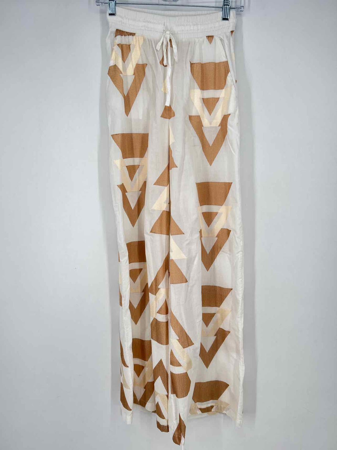 AEther Concept XS White & Beige Embroidered New Boutique Pants a