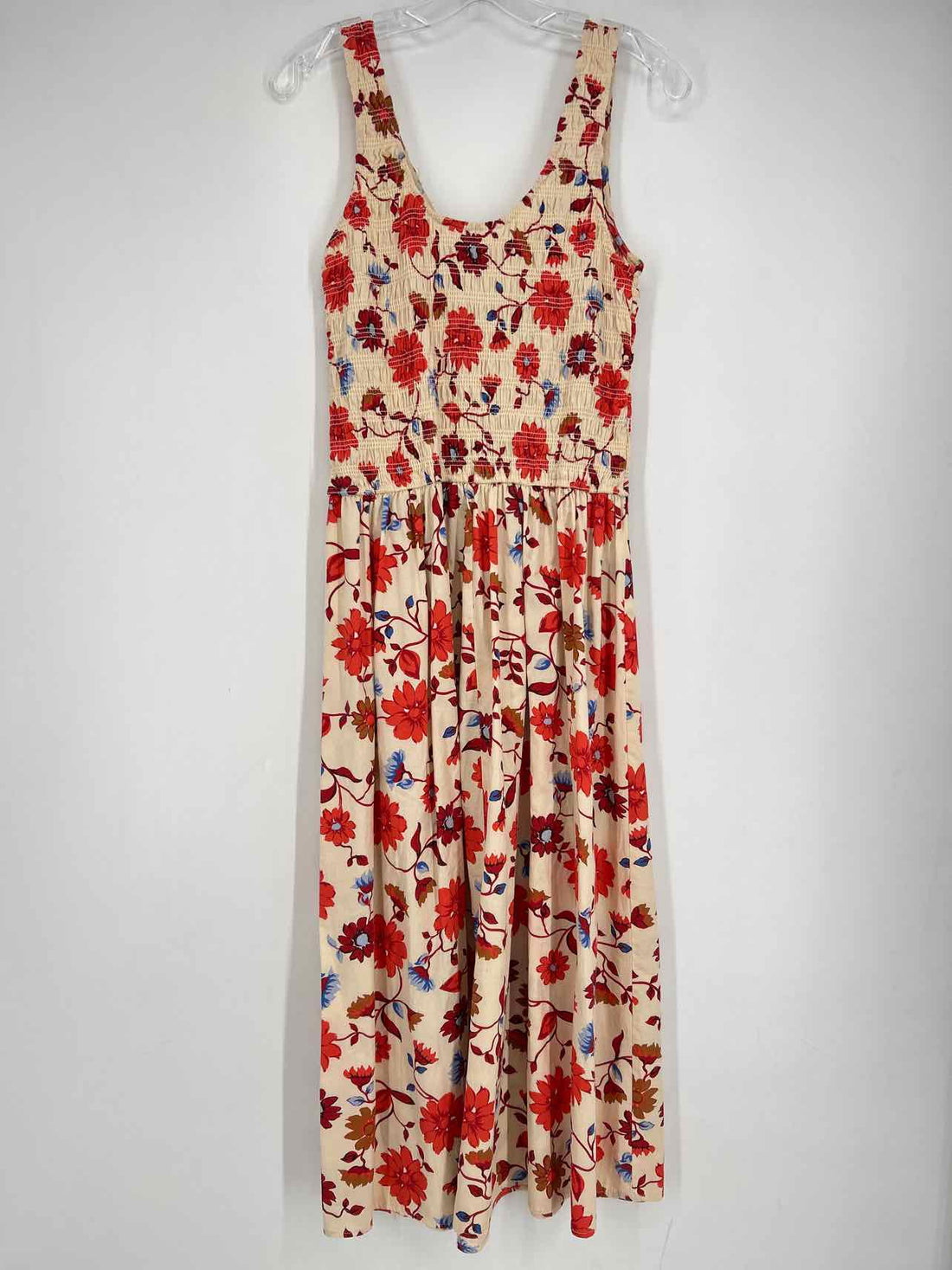 Sincerely Jules Size M Beige Floral Sleeveless Dress