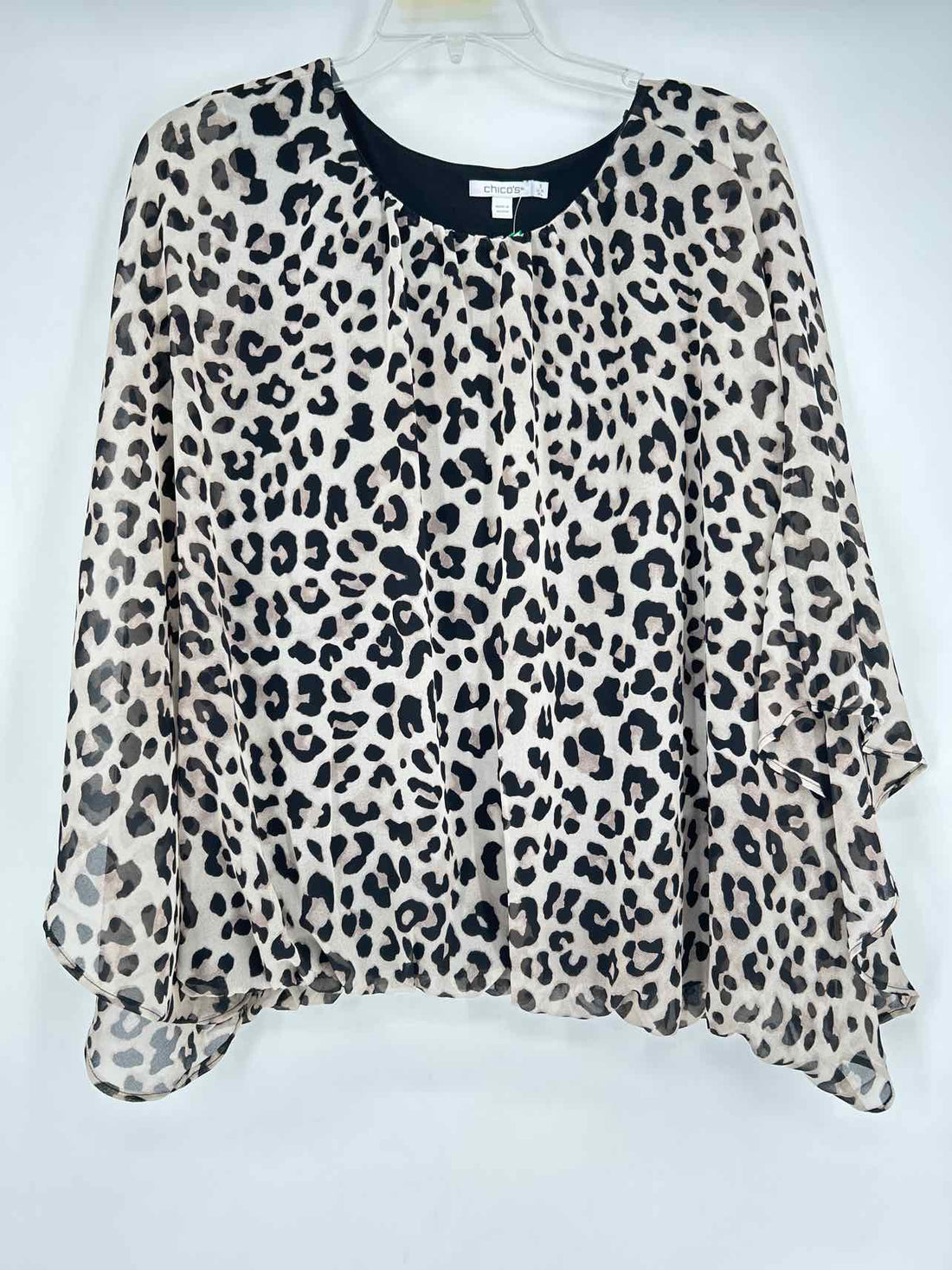 Chicos Size 3/XL Leopard Long Sleeve