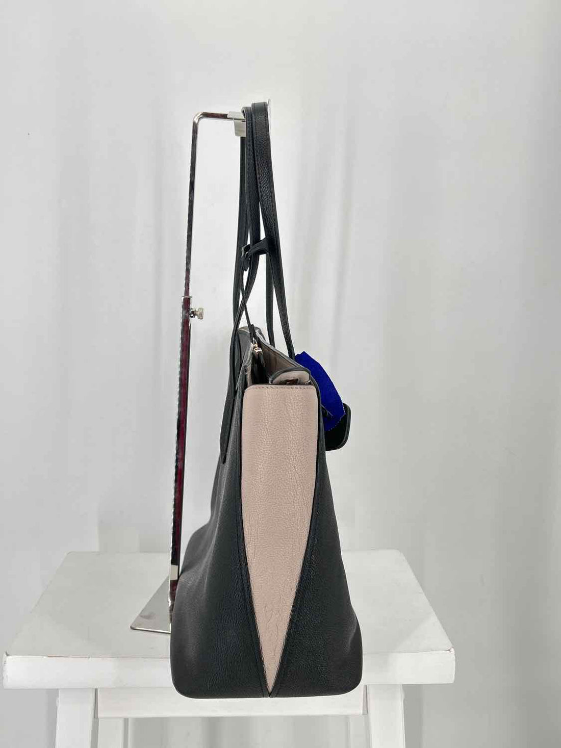 Kate Spade Black & Light Gray Pebbled Leather Tote