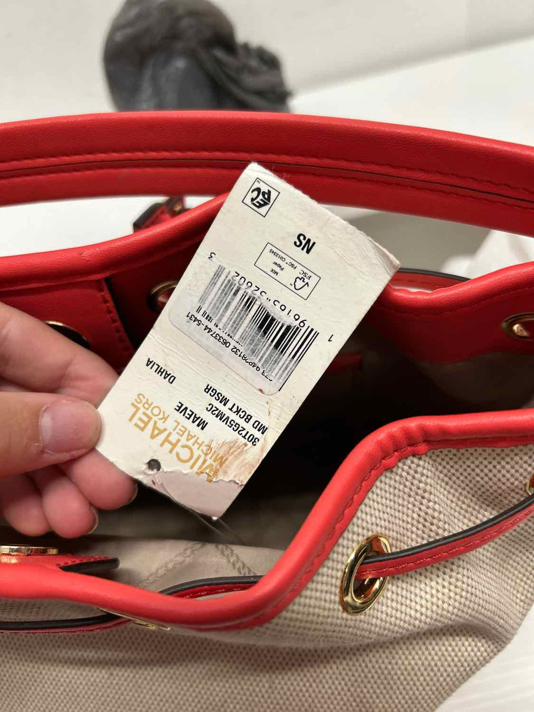 Michael Kors Coral & Cream Canvas/Leather NWT Purse