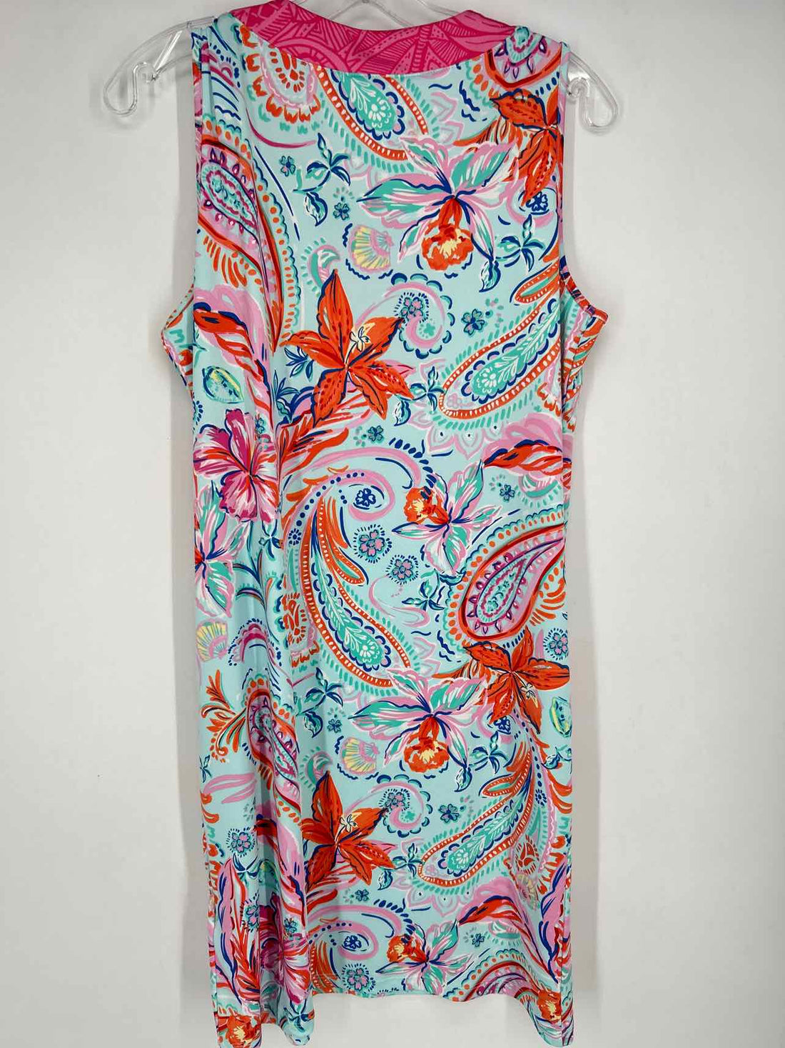 Stella Parker Size S Light Blue & Pink Print Sleeveless Dress