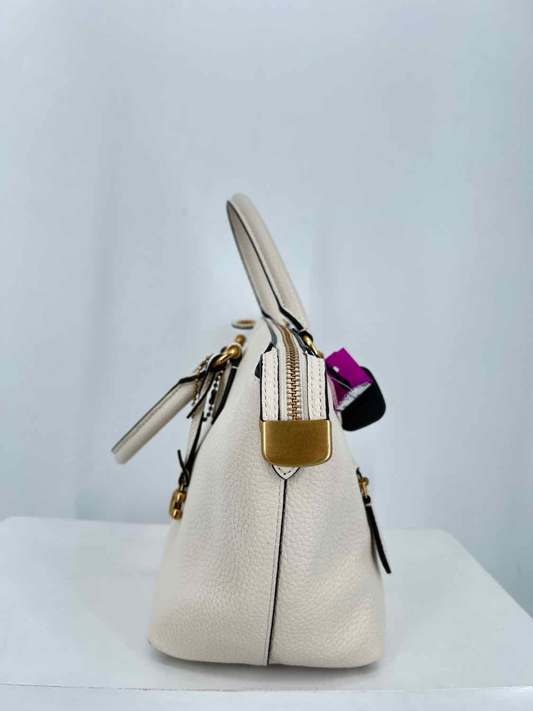 Coach Ivory Pebbled Leather Excellent Condition Satchel