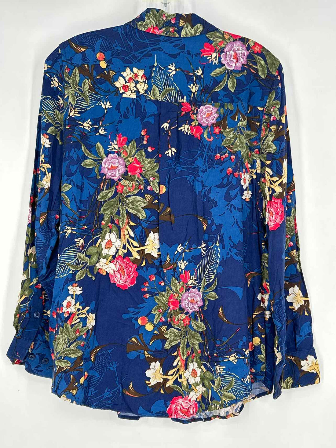 Chicos Size 1 (M) Navy Floral Long Sleeve
