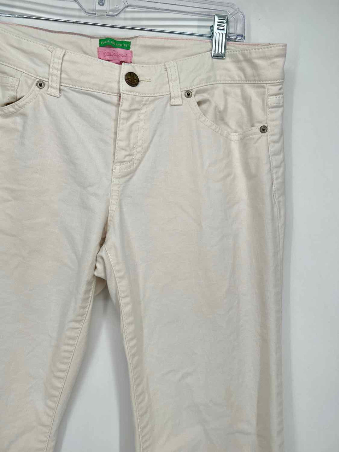 Lilly Pulitzer Size 8 Ivory Palm Beach Fit Jeans
