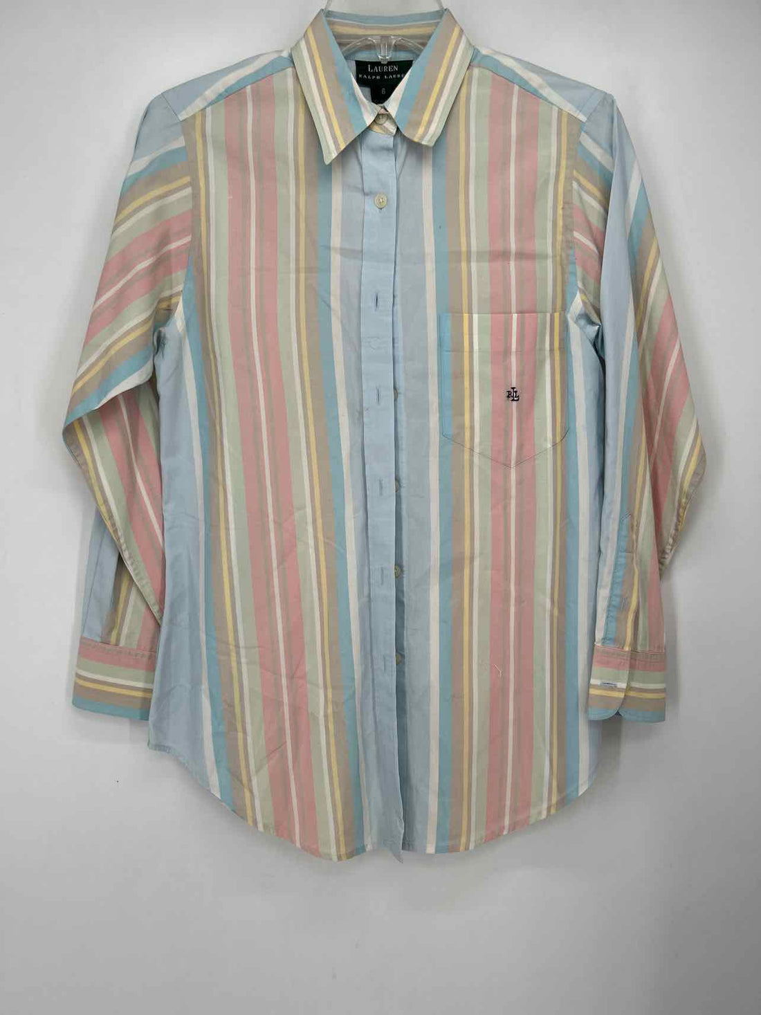 Ralph Lauren Size 6 Pastel Stripe Long Sleeve