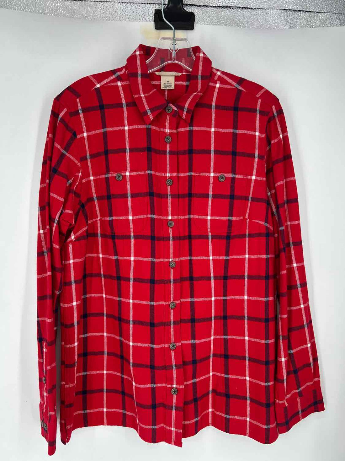 Duluth Trading Company Size M Red Plaid Long Sleeve