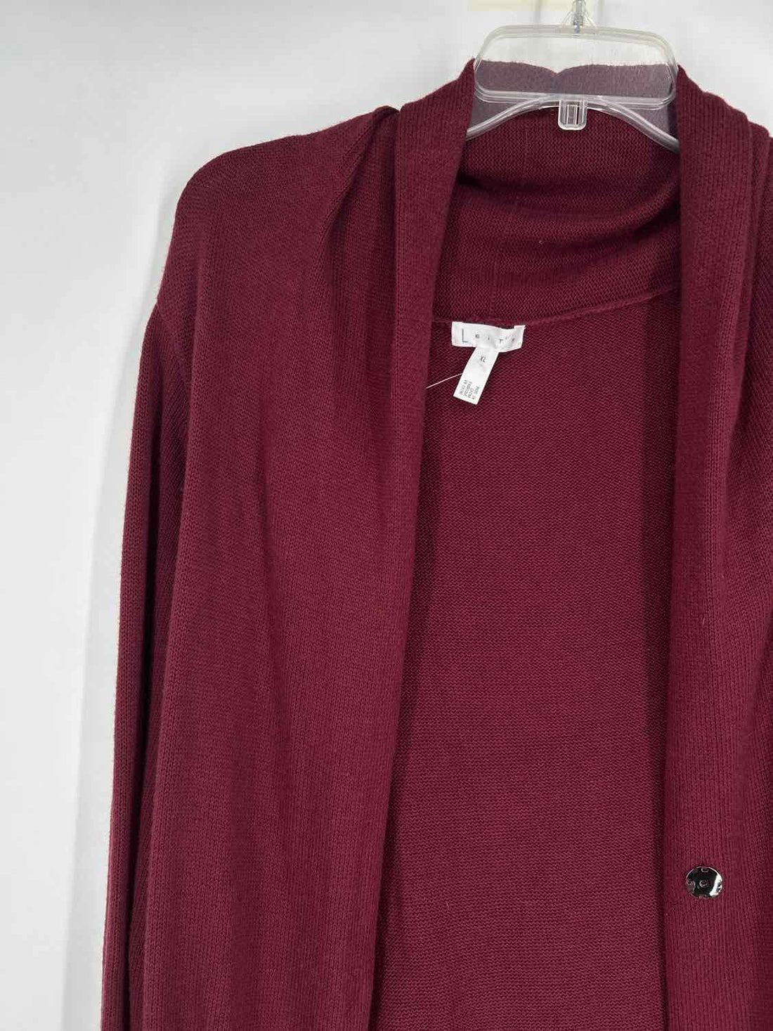 Leith Size XL Burgandy Cardigan