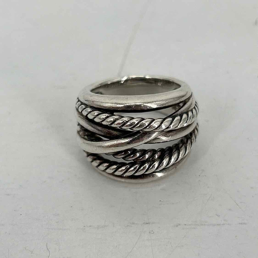 David Yurman Crossover Size 7.5 Sterling Silver Ring Like New LUXURY