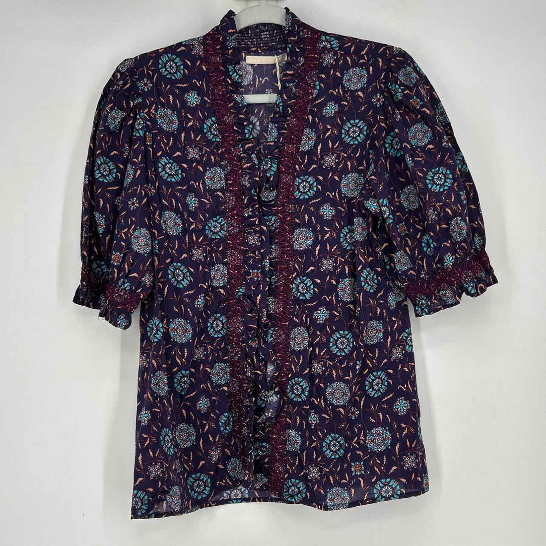 Lola Australia S Dark Purple Floral New Boutique Top