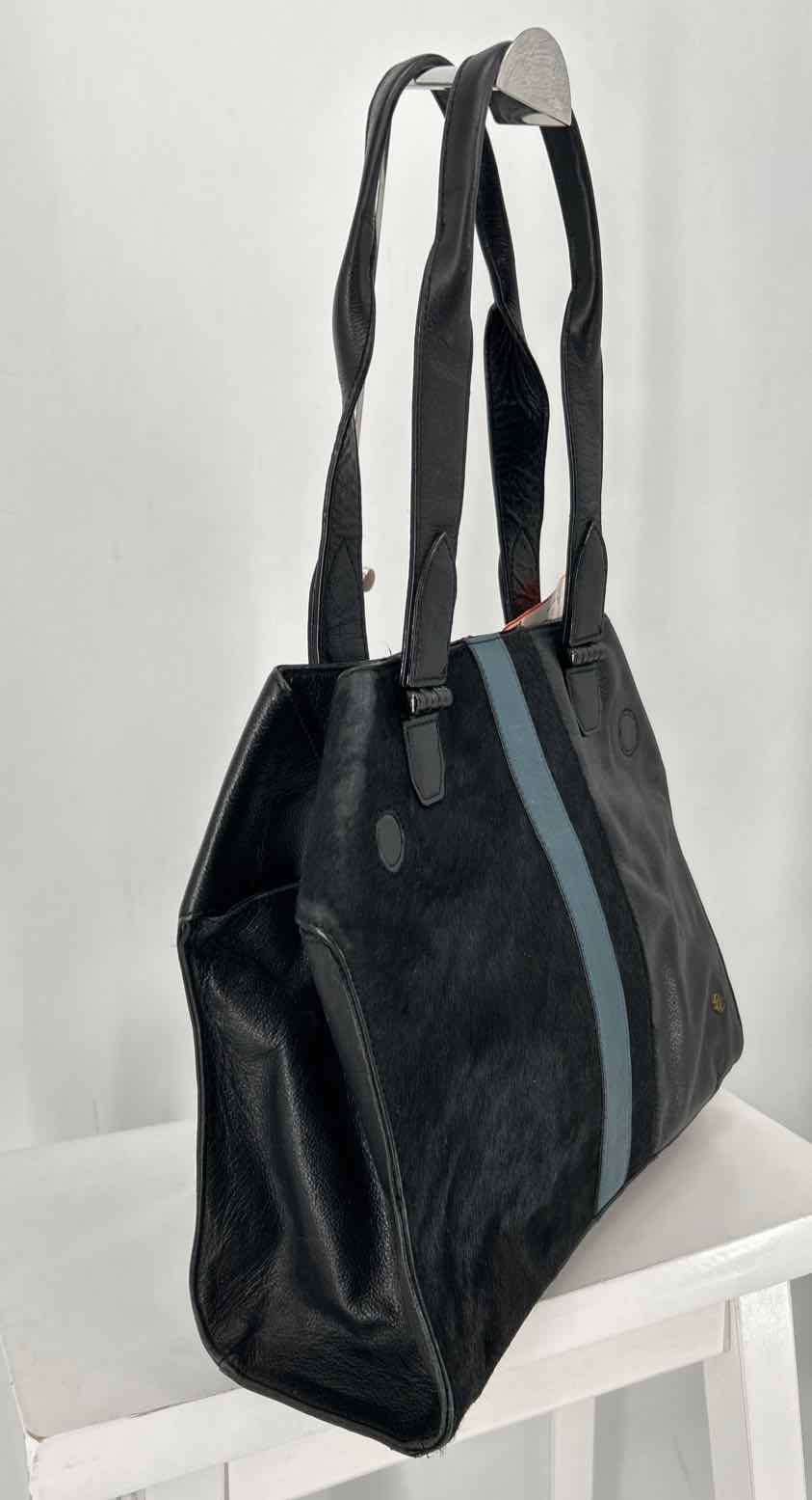 Elliott Luca Black Leather & Calf Hair Pre Owned Tote