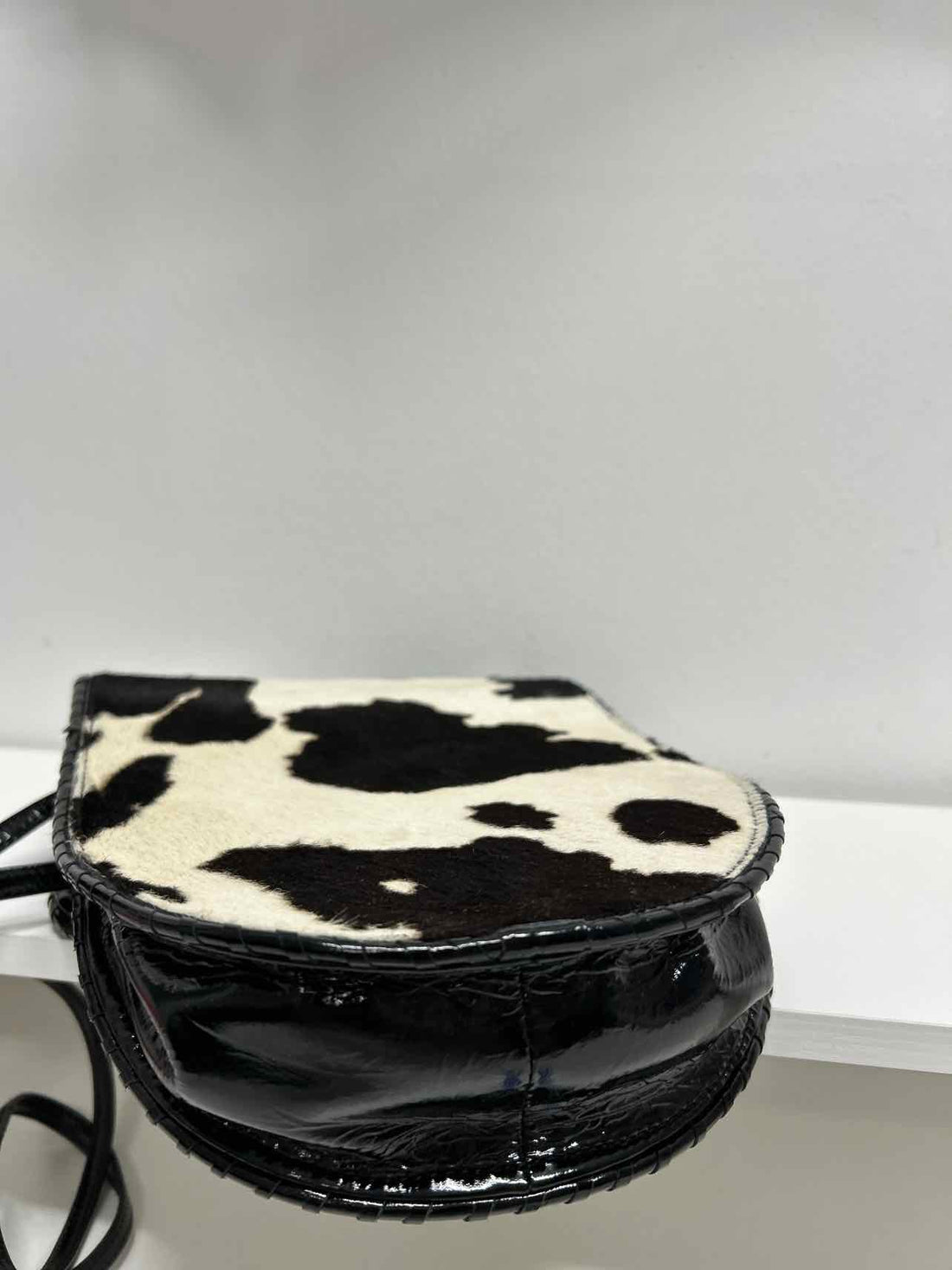 Cow Print Calf Hair Silver Detail Crossbody