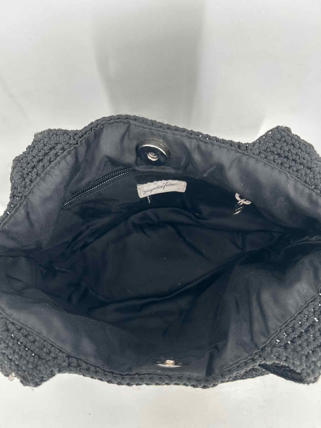 Jacqueline Ferrar Black Crochet Excellent Condition Purse