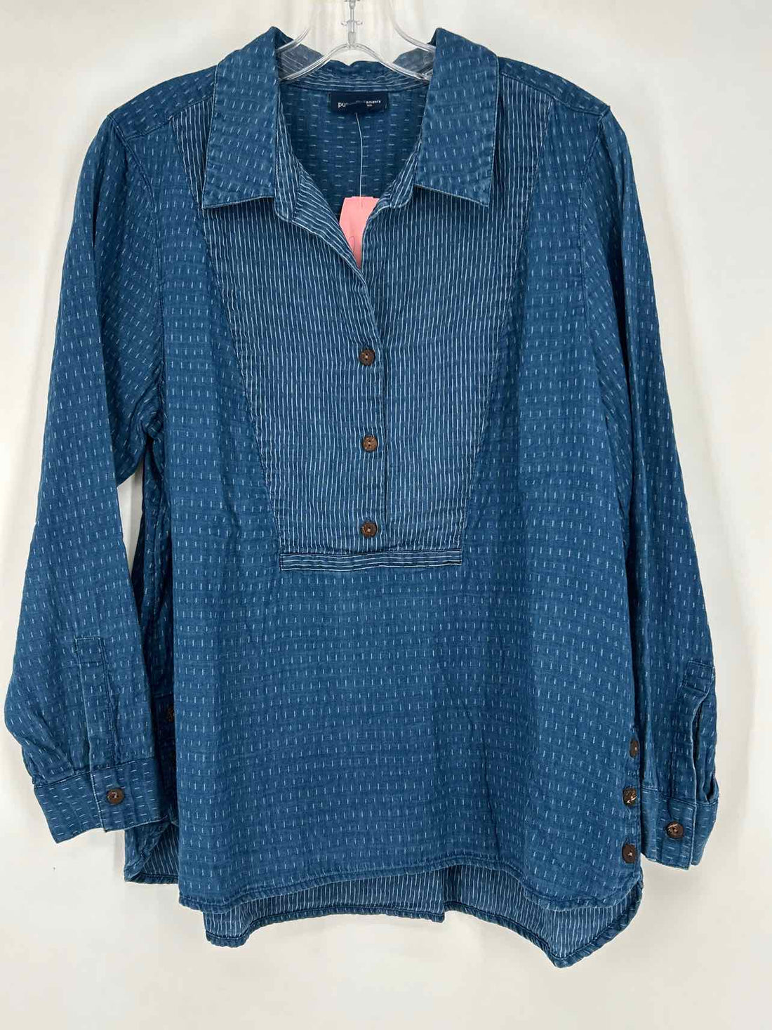 Pure Jill Size LP Chambray Print Long Sleeve