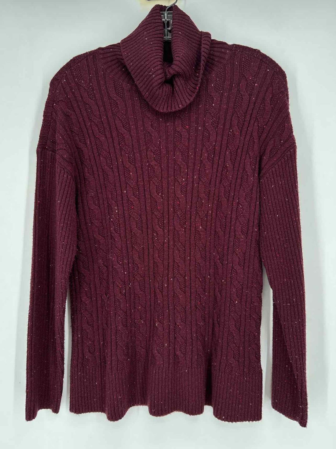 Talbots Size M Burgundy confetti Cotton Blend Sweater