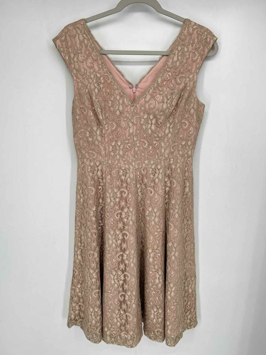 Eliza J Size 6 Tan Lace Dress