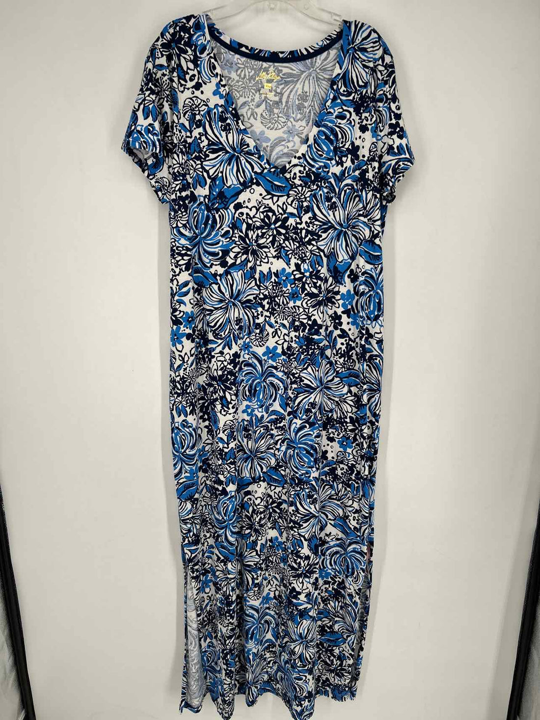 Lilly Pulitzer XL White & Navy Print Short Sleeve Lilly Pulitzer Dress