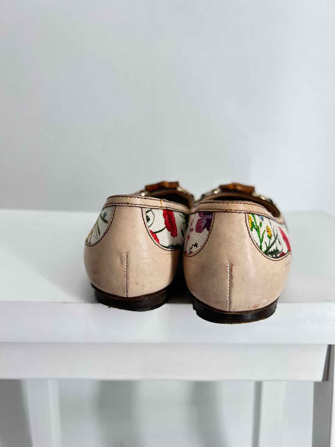 Gucci Women Size 8B Flora Horsebit Ballet Flat As Is LUXURY