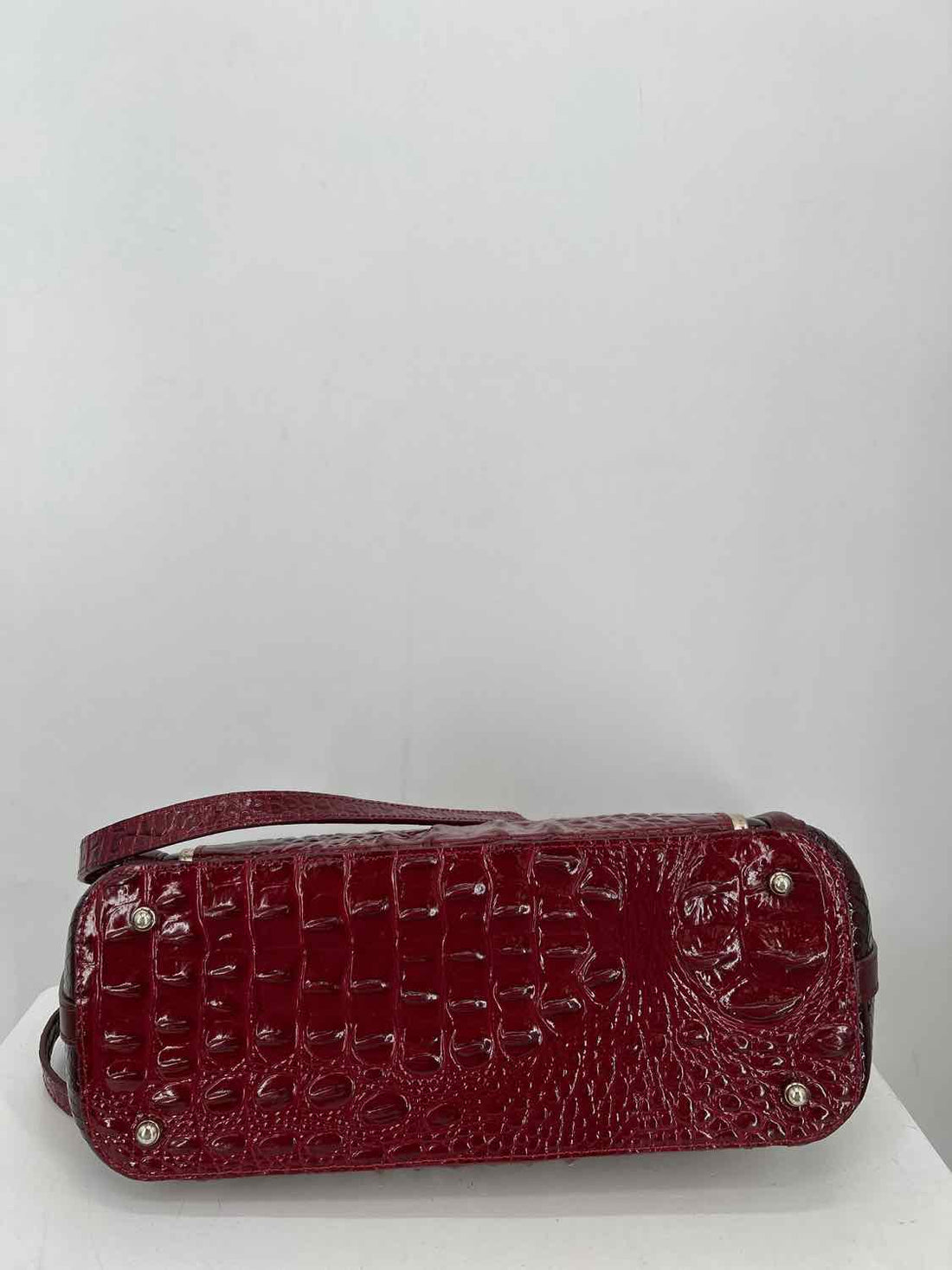 Brahmin Burgundy Genuine Leather Pre Owned Tote