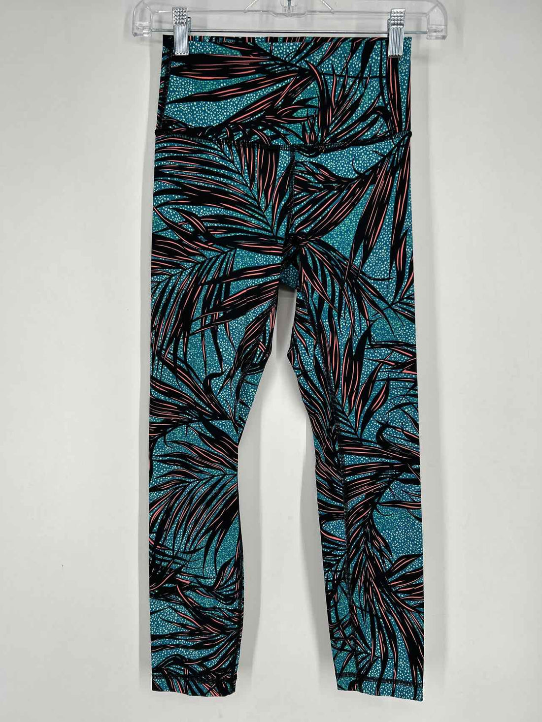 Lululemon Size 4 Teal Print Active Leggings