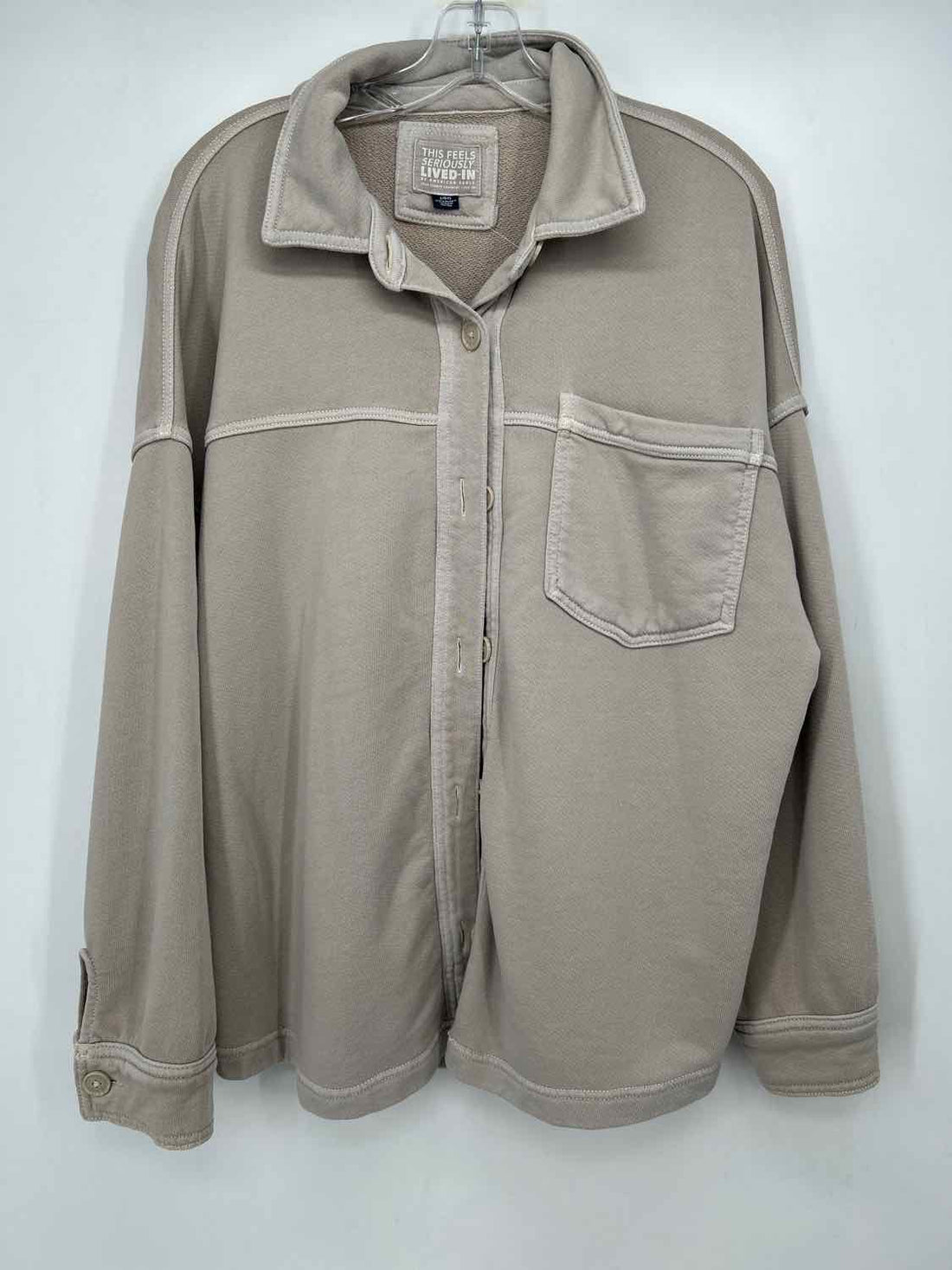 American Eagle Size L Taupe Shacket