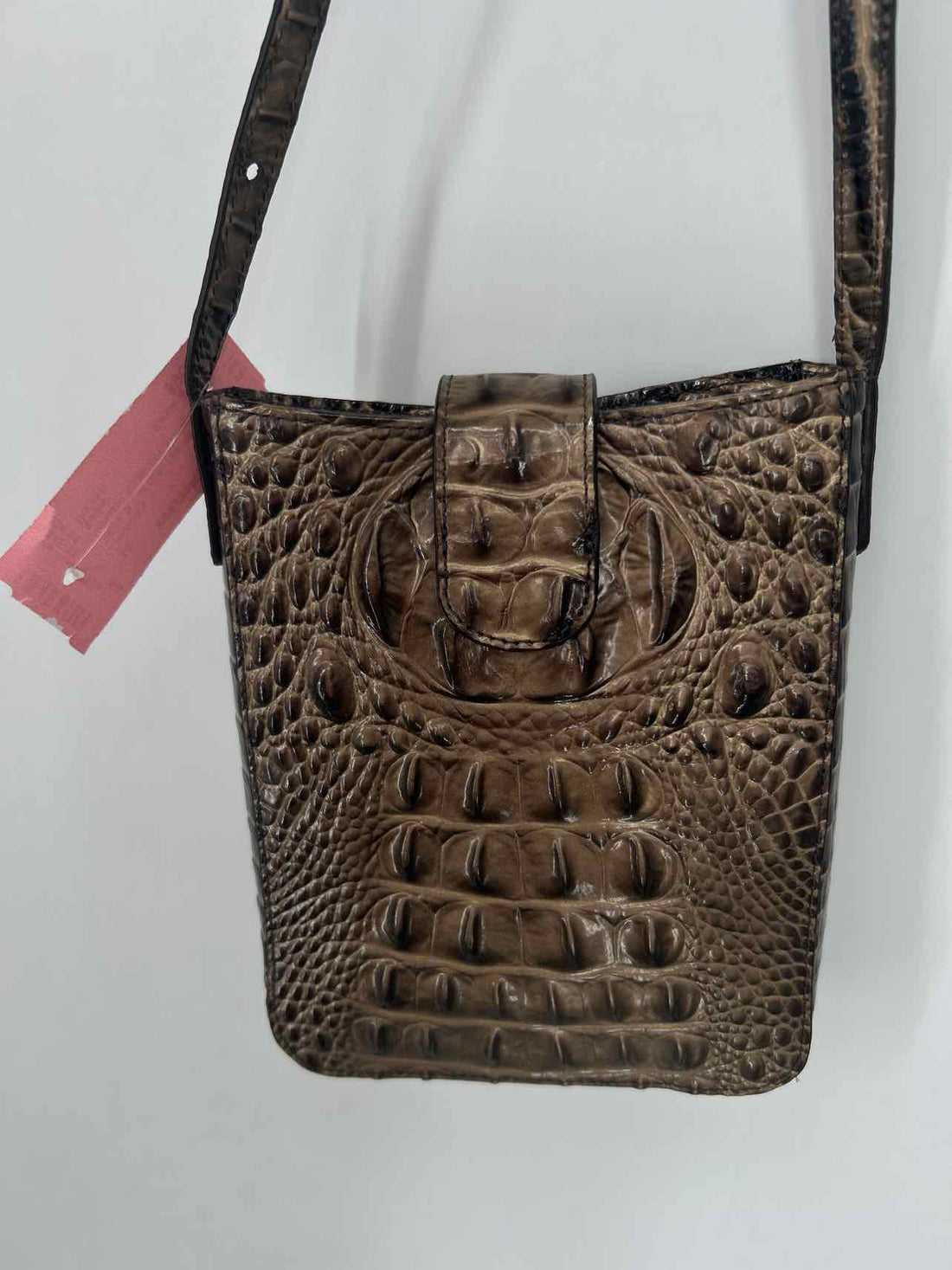 Brahmin Taupe Croc Embossed Excellent Condition Crossbody