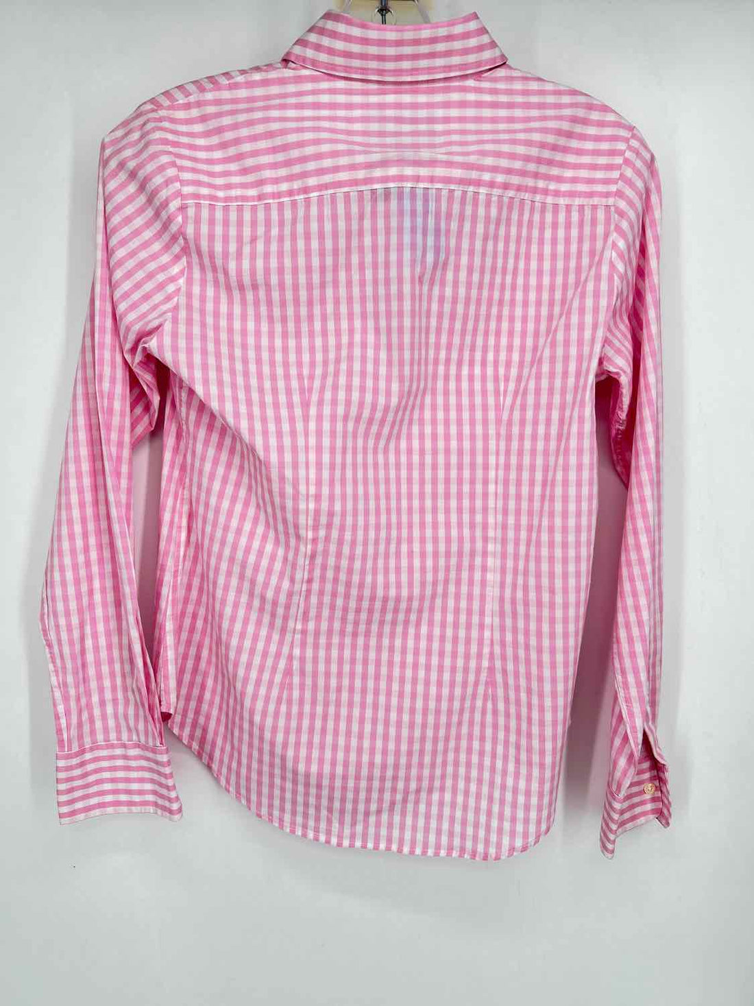 The Shirt by Rochelle Behrens Size XS Pink & White Gingham Long Sleeve