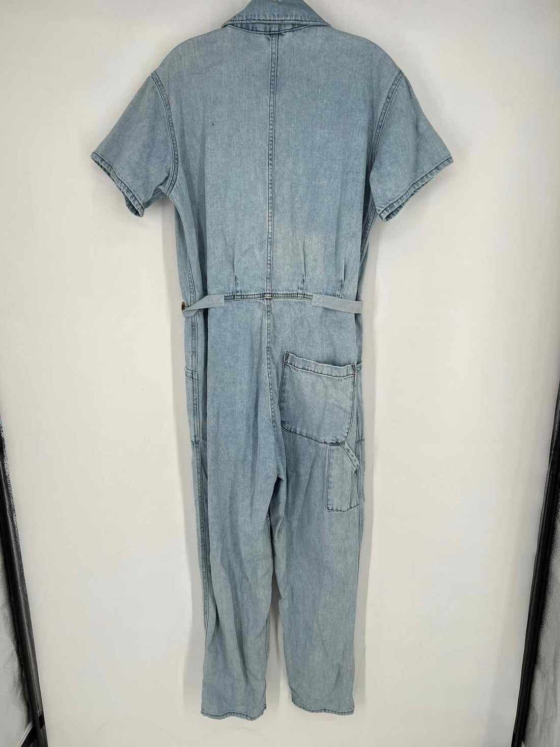 Pistola Size S Denim Short Sleeve Jumpsuit